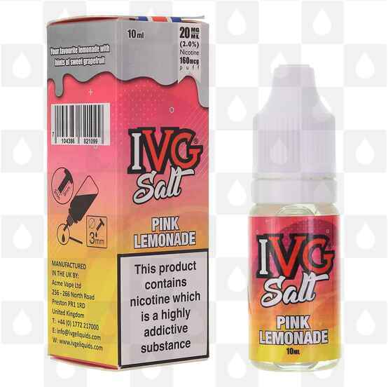 Pink Lemonade Salt Nic by IVG E Liquid | 10ml Bottles, Nicotine Strength: NS 20mg, Size: 10ml