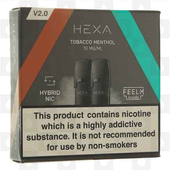 Tobacco Menthol Hexa V2.0 Replacement E-Liquid Pods, Nicotine Strength: NS 10mg