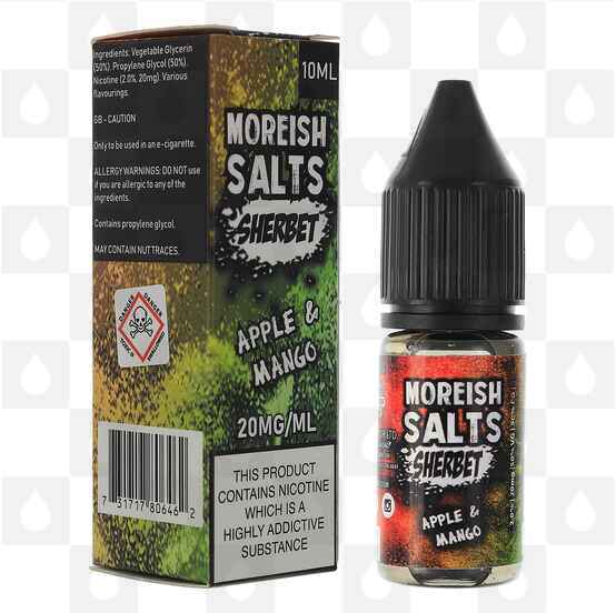 Apple & Mango | Sherbet by Moreish Salts E Liquid | 10ml Bottles, Nicotine Strength: NS 20mg, Size: 10ml (1x10ml)