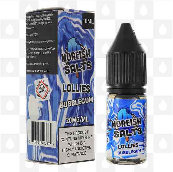 Bubblegum | Lollies by Moreish Salts E Liquid | 10ml Bottles, Nicotine Strength: NS 20mg, Size: 10ml (1x10ml)