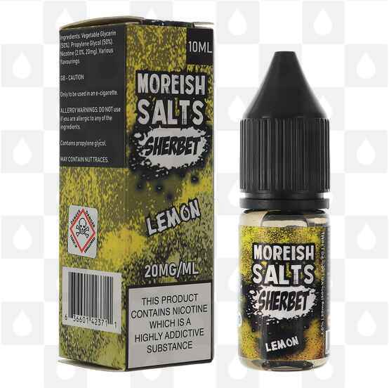 Lemon | Sherbet by Moreish Salts E Liquid | 10ml Bottles, Nicotine Strength: NS 10mg, Size: 10ml (1x10ml)