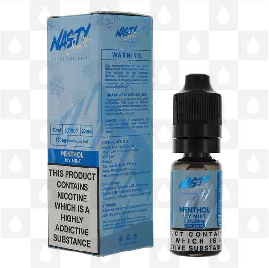 Menthol Icy Mint by Nasty Salt E Liquid | 10ml Bottles, Nicotine Strength: NS 20mg, Size: 10ml (1x10ml)