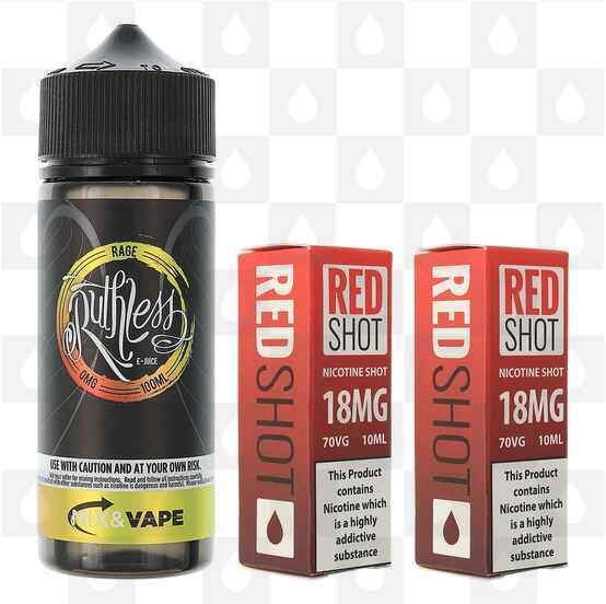 Rage by Ruthless E Liquid | 100ml Short Fill, Strength & Size: 0mg • 100ml • Inc 2 x 18mg Shot