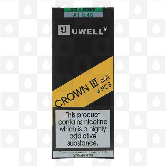 Crown 3 by Uwell Replacement Organic Cotton Coils (Box Of Four), Ohm: 0.4 (55-65W)