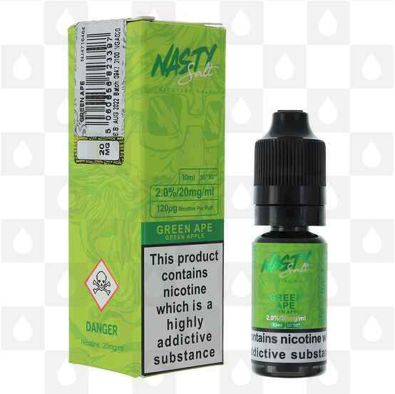 Green Ape by Nasty Salt E Liquid | 10ml Bottles, Nicotine Strength: NS 20mg, Size: 10ml (1x10ml)