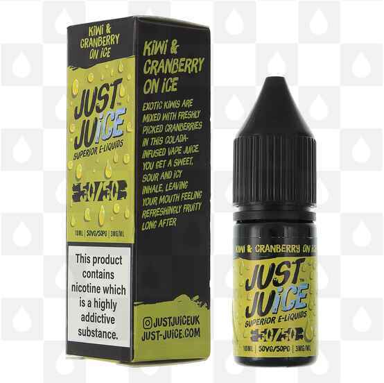 Kiwi & Cranberry On Ice by 50/50 | Just Juice E Liquid | 10ml Bottles, Nicotine Strength: 12mg, Size: 10ml (1x10ml)