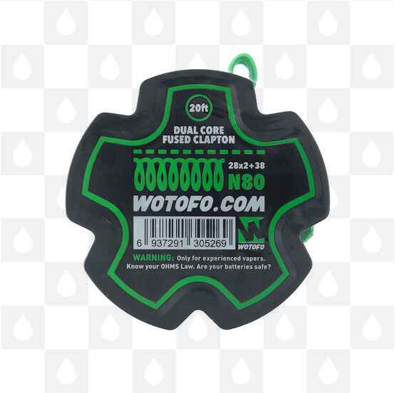 Wotofo Dual Core Clapton Wire, Wire Gauge: N80 2x28G + 38G - 20ft