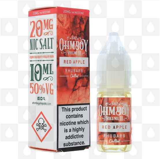 Red Apple Rhubarb Nic Salt by Ohm Boy Volume III E Liquid | 10ml Bottles, Nicotine Strength: NS 10mg, Size: 10ml (1x10ml)