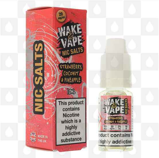 Strawberry, Coconut & Pineapple Nic Salt by Wake & Vape E Liquid | 10ml Bottles, Nicotine Strength: NS 10mg, Size: 10ml (1x10ml)