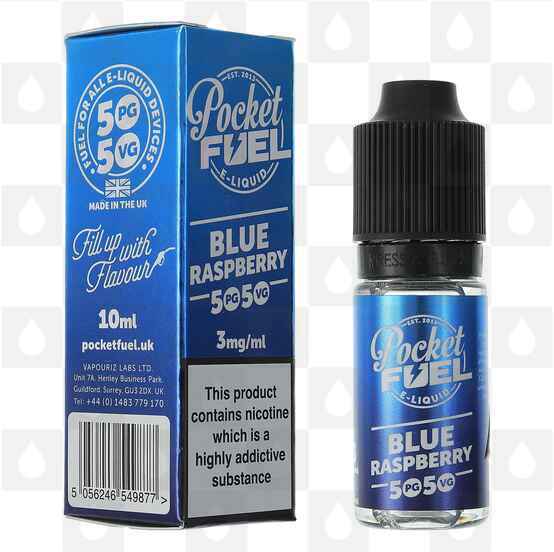 Blue Raspberry 50/50 by Pocket Fuel E Liquid | 10ml Bottles, Nicotine Strength: 12mg, Size: 10ml (1x10ml)