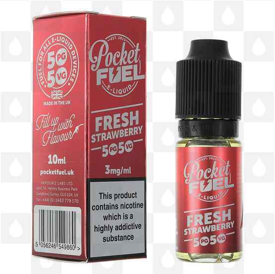 Fresh Strawberry 50/50 by Pocket Fuel E Liquid | 10ml Bottles, Nicotine Strength: 12mg, Size: 10ml (1x10ml)