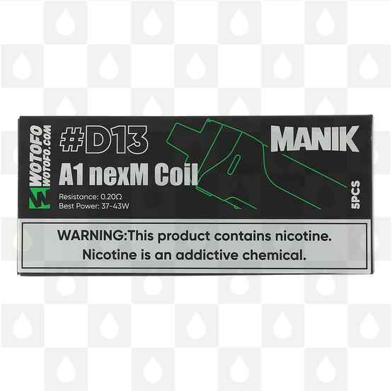 Wotofo Manik Coils, Ohms: Manik Coil D13 A1 nexM 0.2 Ohm (37-43w)