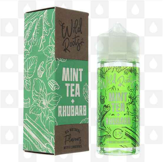 Mint Tea + Rhubarb by Wild Roots E Liquid | 100ml Short Fill, Strength & Size: 0mg • 100ml (120ml Bottle)