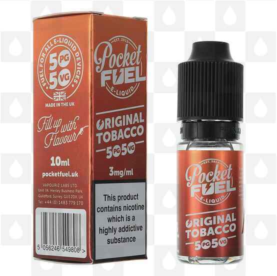 Original Tobacco 50/50 by Pocket Fuel E Liquid | 10ml Bottles, Nicotine Strength: 12mg, Size: 10ml (1x10ml)