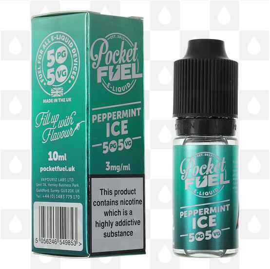 Peppermint Ice 50/50 by Pocket Fuel E Liquid | 10ml Bottles, Nicotine Strength: 18mg, Size: 10ml (1x10ml)