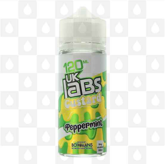Peppermint | Custard by UK Labs E Liquid | 100ml Short Fill, Strength & Size: 0mg • 100ml (120ml Bottle) - Out Of Date