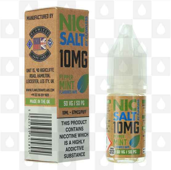Peppermint | Nic Salt by Flawless E Liquid | 10ml Bottles, Nicotine Strength: NS 10mg, Size: 10ml