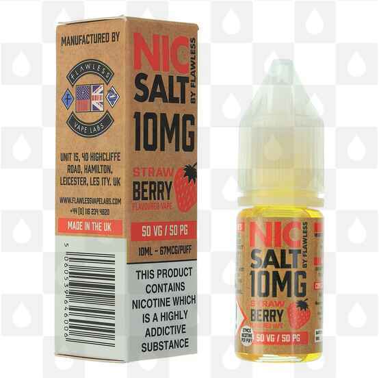 Strawberry | Nic Salt by Flawless E Liquid | 10ml Bottles, Nicotine Strength: NS 20mg, Size: 10ml