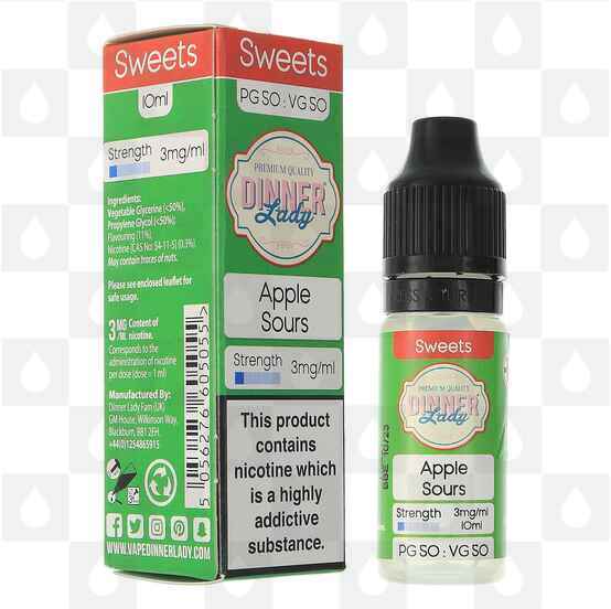 Apple Sours by Dinner Lady 50/50 E Liquid | 10ml Bottles, Nicotine Strength: 6mg, Size: 10ml (1x10ml)