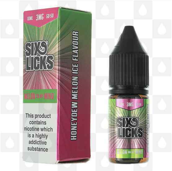 Melon On My Mind 50/50 by Six Licks E Liquid | 10ml Bottles, Strength & Size: 18mg • 10ml