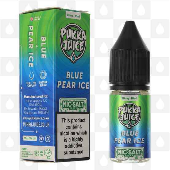 Blue Pear Ice Nic Salt by Pukka Juice | 10ml Bottles, Nicotine Strength: NS 20mg, Size: 10ml (1x10ml)