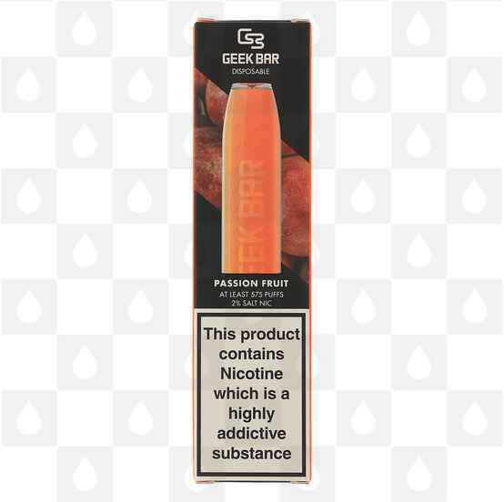Passion Fruit Geek Bar | Disposable Vapes, Strength & Puff Count: 20mg • 575 Puffs