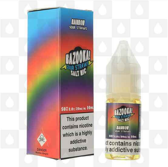 Rainbow Sour Straws Nic Salt by Bazooka E Liquid | 10ml Bottles, Strength & Size: 10mg • 10ml