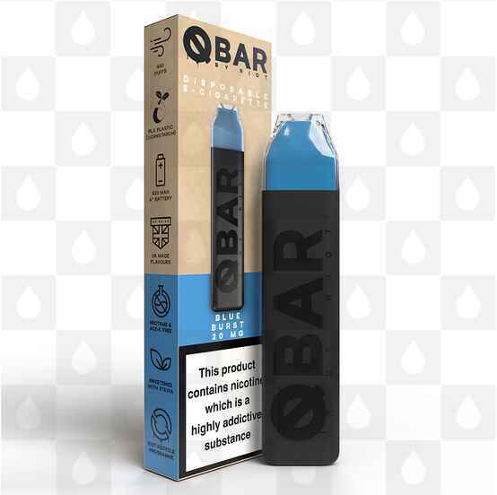 Blue Burst Riot Squad Q Bar | Disposable Vapes, Strength & Puff Count: 20mg • 550 Puffs
