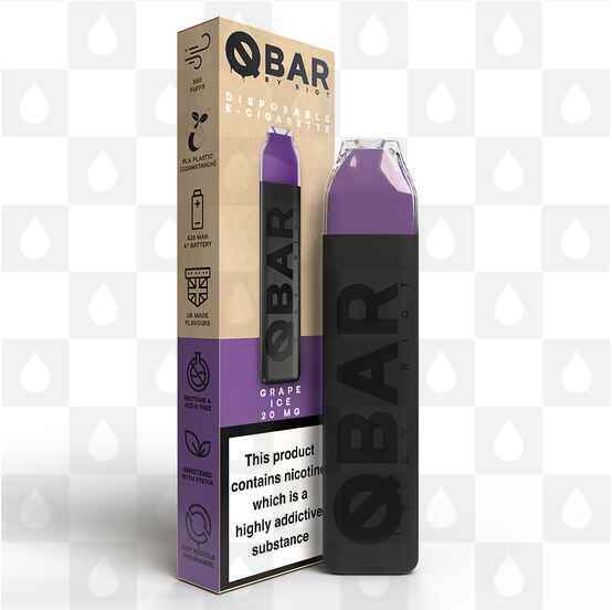 Grape Ice Riot Squad Q Bar | Disposable Vapes, Strength & Puff Count: 00mg • 550 Puffs