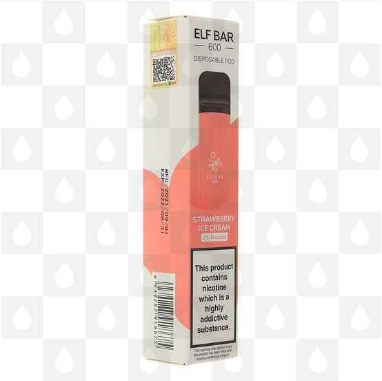 Strawberry Ice Cream Elf Bar 600 20mg | Disposable Vapes, Strength & Puff Count: 20mg • 600 Puffs