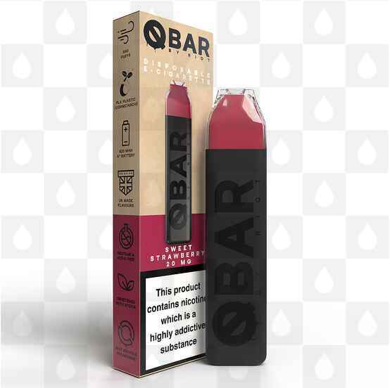Sweet Strawberry Riot Squad Q Bar | Disposable Vapes, Strength & Puff Count: 00mg • 550 Puffs