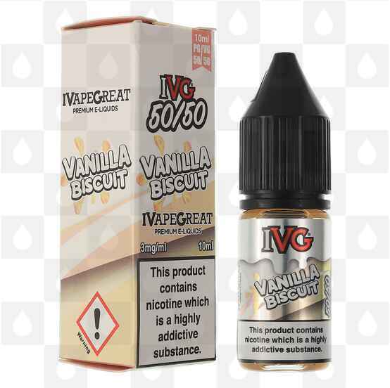 Vanilla Biscuit 50/50 by IVG E Liquid | 10ml Bottles, Strength & Size: 12mg • 10ml