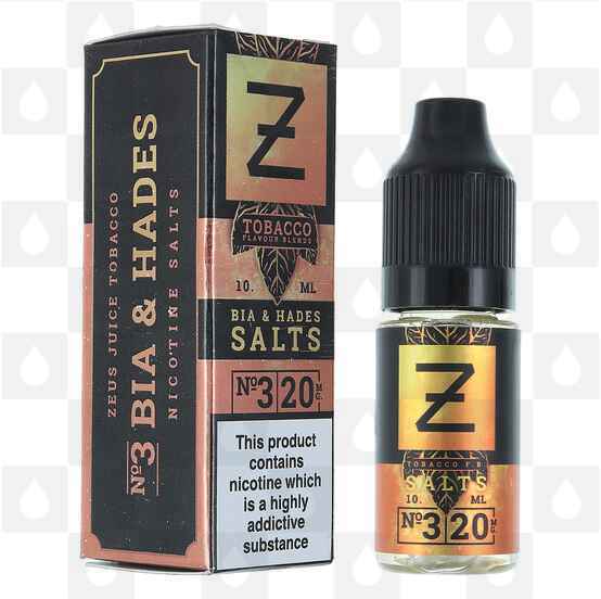 Bia & Hades Tobacco Nic Salt by Zeus Juice E Liquid | 10ml Bottles, Strength & Size: 20mg • 10ml