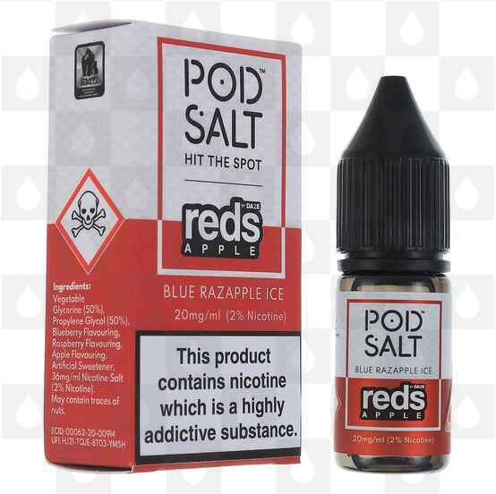Blue Razapple Ice | Reds Apple by Pod Salt E Liquid | 10ml Bottles, Nicotine Strength: 10mg