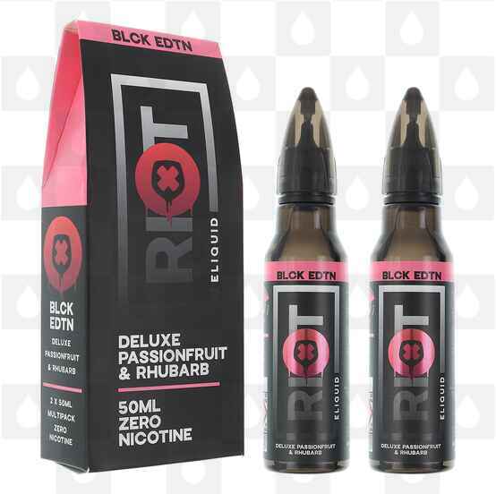 Deluxe Passionfruit & Rhubarb | Black Edition By Riot Squad E Liquid | 100ml Short Fill