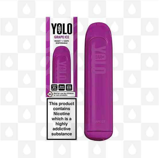 Grape Ice Yolo Bar 20mg | Disposable Vapes, Strength & Puff Count: 20mg • 575 Puffs • Out Of Date