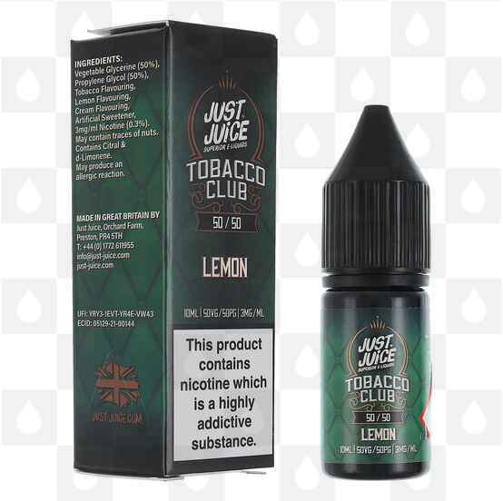 Lemon Tobacco | 50/50 by Just Juice E Liquid | 10ml Bottles, Strength & Size: 03mg • 10ml