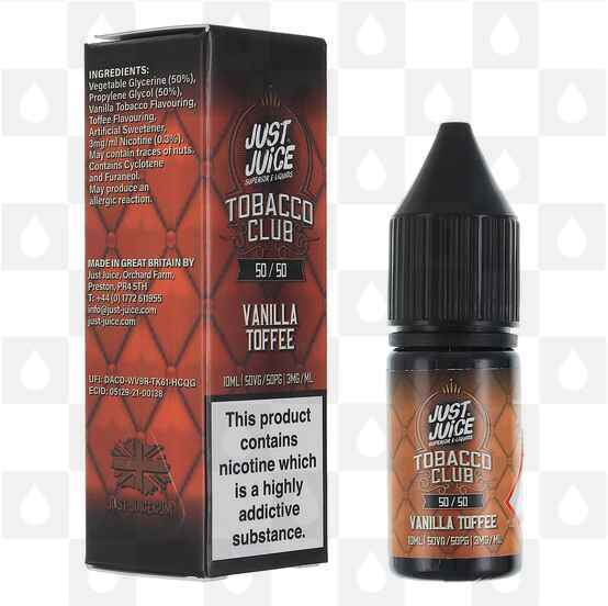 Vanilla Toffee Tobacco | 50/50 by Just Juice E Liquid | 10ml Bottles, Strength & Size: 06mg • 10ml