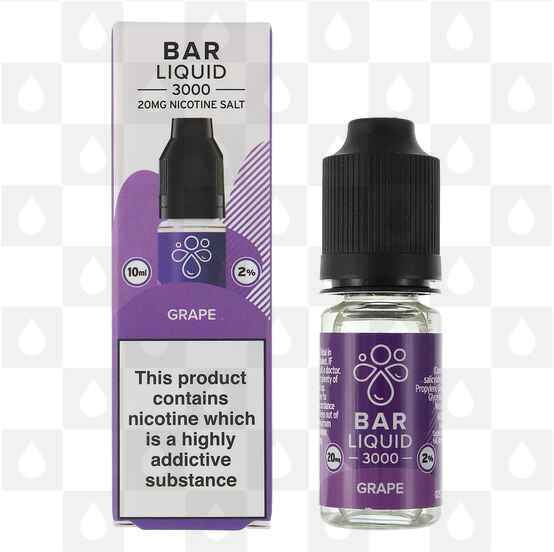 Grape Salt Nic by Bar Liquid 3000 E Liquid | 10ml Bottles, Strength & Size: 20mg • 10ml