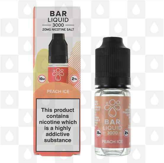 Peach Ice Salt Nic by Bar Liquid 3000 E Liquid | 10ml Bottles, Strength & Size: 20mg • 10ml