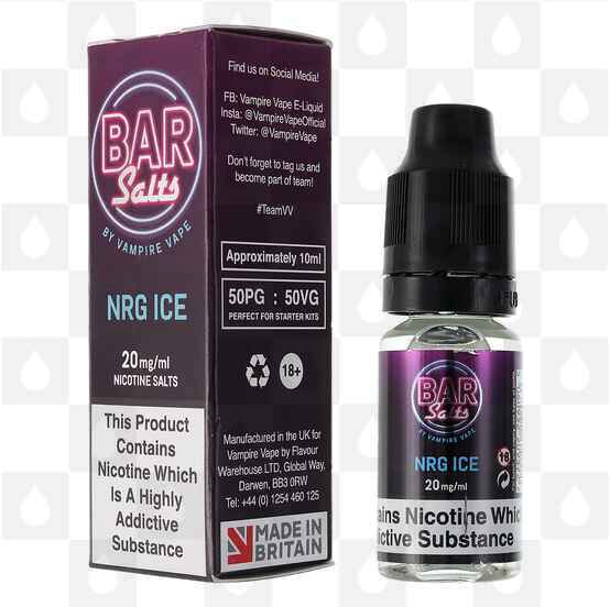NRG Ice | Bar Salts by Vampire Vape E Liquid | Nic Salt, Strength & Size: 20mg • 10ml