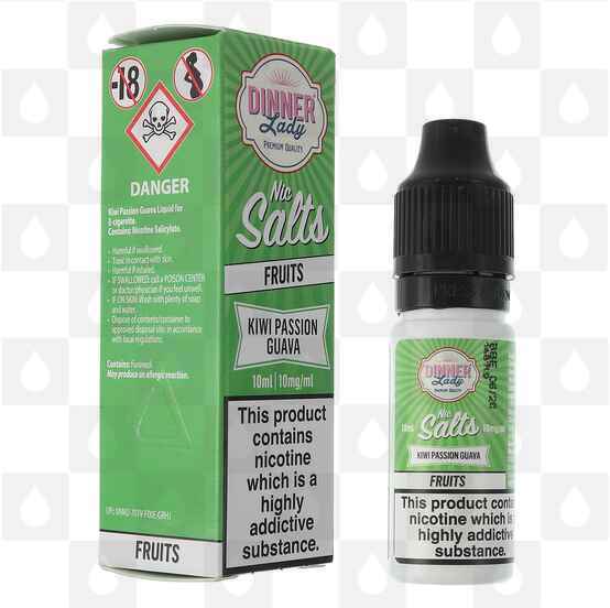 Kiwi Passion Guava Nic Salt 50/50 by Dinner Lady E Liquid | 10ml Bottles, Strength & Size: 20mg • 10ml