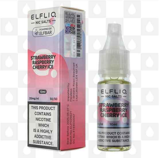 Strawberry Raspberry Cherry Ice by Elfliq | Elf Bar E Liquid | 10ml Nic Salt, Strength & Size: 20mg • 10ml