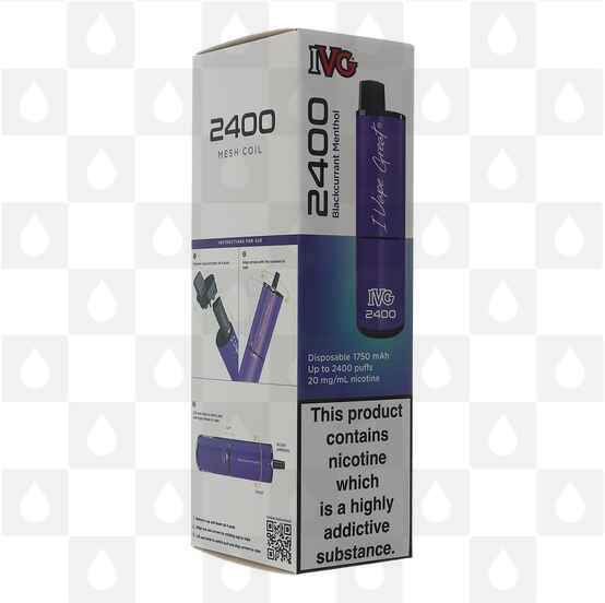 Blackcurrant Menthol IVG Bar 2400 20mg | Disposable Vapes