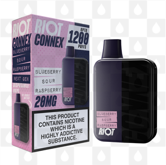 Riot Squad Connex Kit | 1200 Puff | Pre-Filled Pod Kit, Strength & Puff Count: 20mg • 1200 Puffs, Selected Colour: Dark Blue (Blueberry Sour Raspberry)