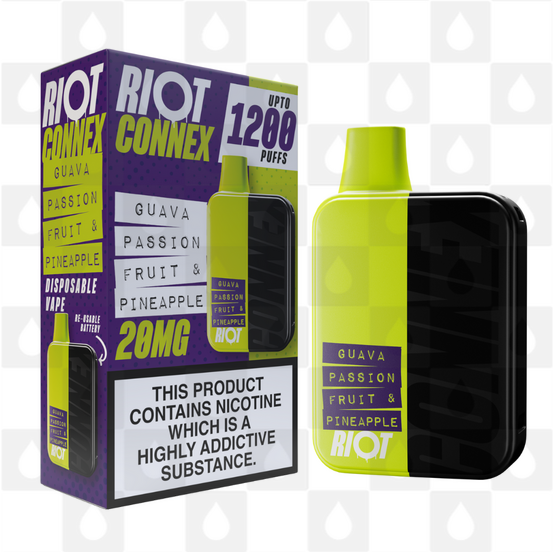 Riot Squad Connex Kit | 1200 Puff | Pre-Filled Pod Kit, Strength & Puff Count: 20mg • 1200 Puffs, Selected Colour: Neon Green (Guava Passionfruit Pineapple)