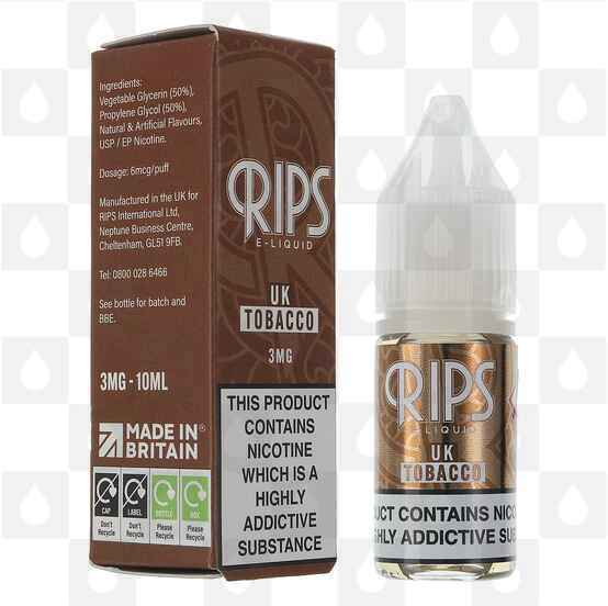 UK Tobacco / Smooth Tobacco by Rips E Liquid | 10ml Bottles, Strength & Size: 12mg • 10ml