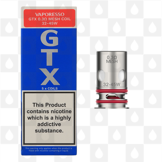 Vaporesso GTX Replacement Coils, Ohms: GTX DTL 0.3 Ohm Mesh Coil (32 - 45W)