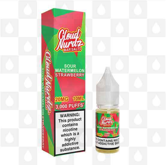 Sour Watermelon Strawberry by Cloud Nurdz E Liquid | 10ml Nic Salt, Strength & Size: 20mg • 10ml