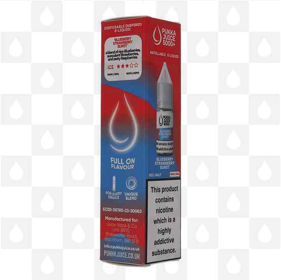 Blueberry Strawberry Burst Nic Salt by Pukka Juice 5000+ | 10ml Nic Salt, Strength & Size: 10mg • 10ml
